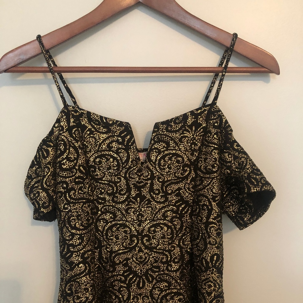 Gold and black shimmery top